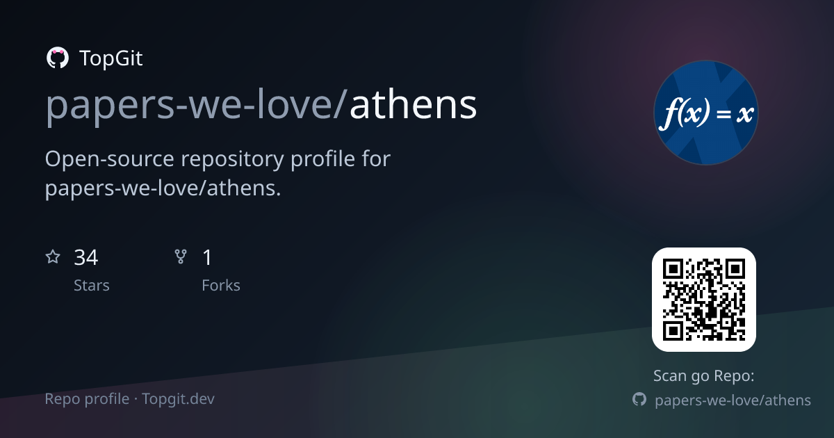 TopGit repo profile image for papers-we-love/athens
