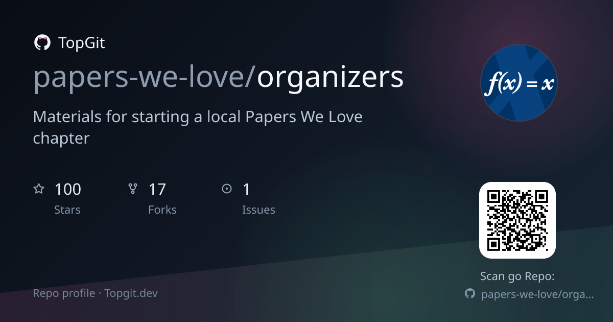 TopGit repo profile image for papers-we-love/organizers