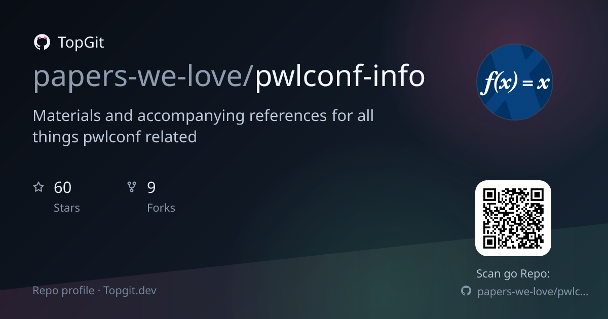 TopGit repo profile image for papers-we-love/pwlconf-info