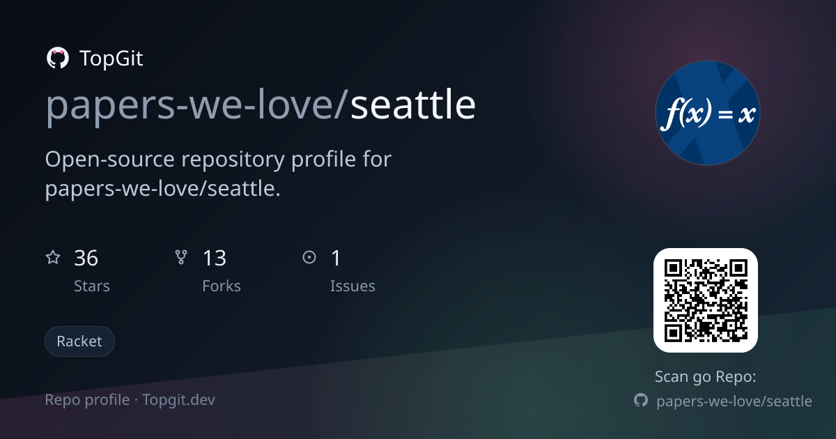 TopGit repo profile image for papers-we-love/seattle