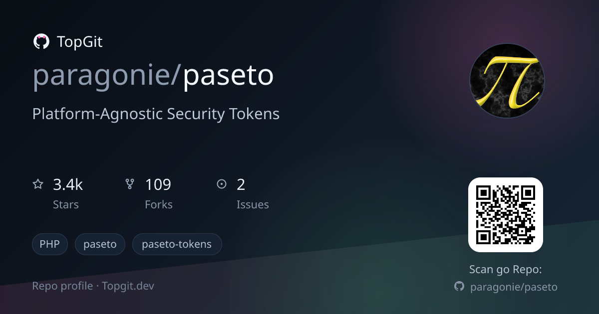 TopGit repo profile image for paragonie/paseto