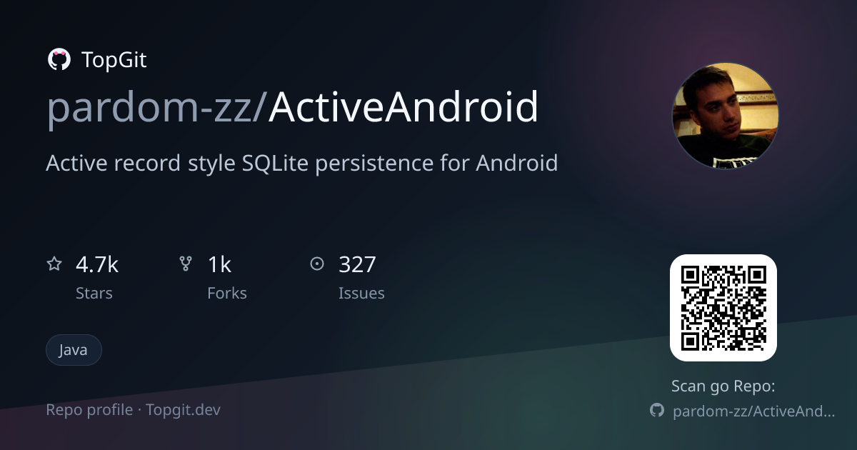 TopGit repo profile image for pardom-zz/ActiveAndroid