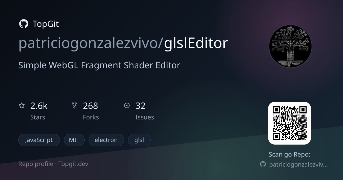 TopGit repo profile image for patriciogonzalezvivo/glslEditor