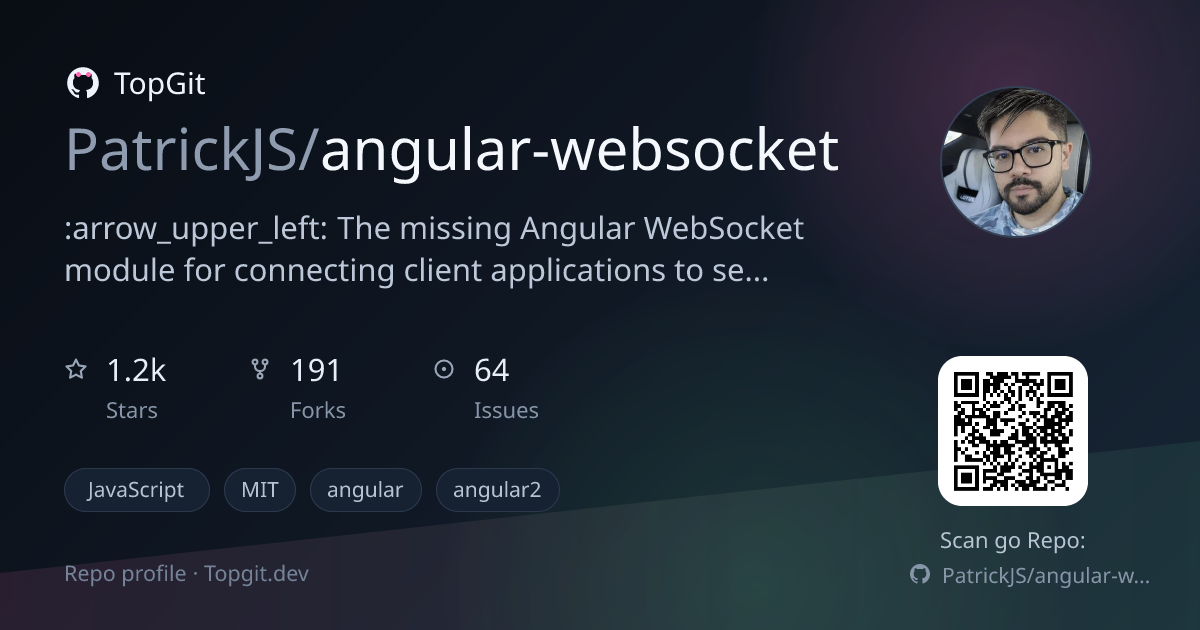 TopGit repo profile image for PatrickJS/angular-websocket