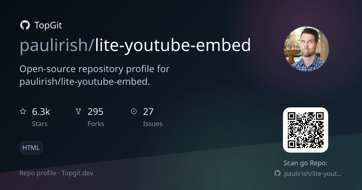 TopGit repo profile image for paulirish/lite-youtube-embed