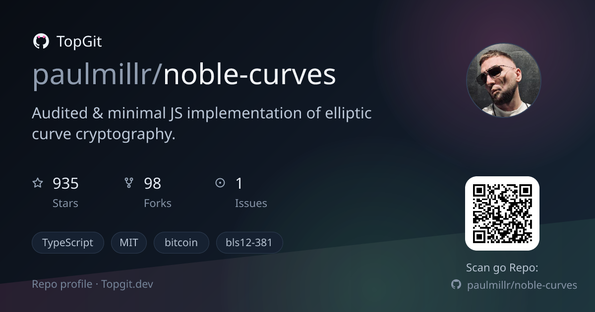 TopGit repo profile image for paulmillr/noble-curves