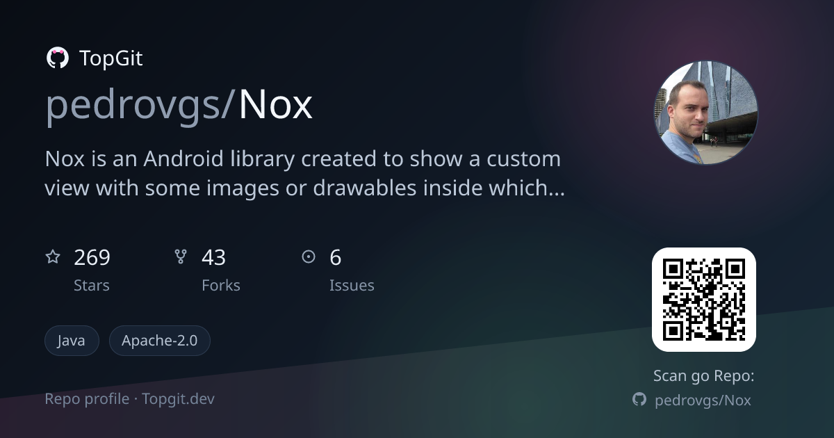 TopGit repo profile image for pedrovgs/Nox