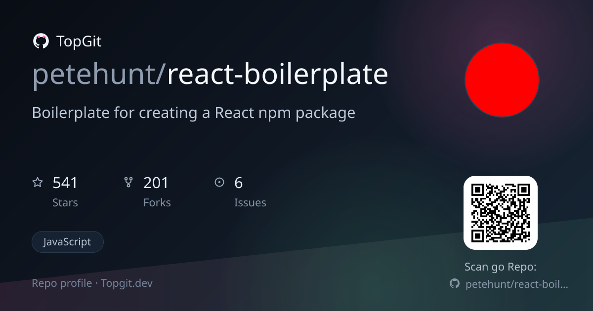 TopGit repo profile image for petehunt/react-boilerplate
