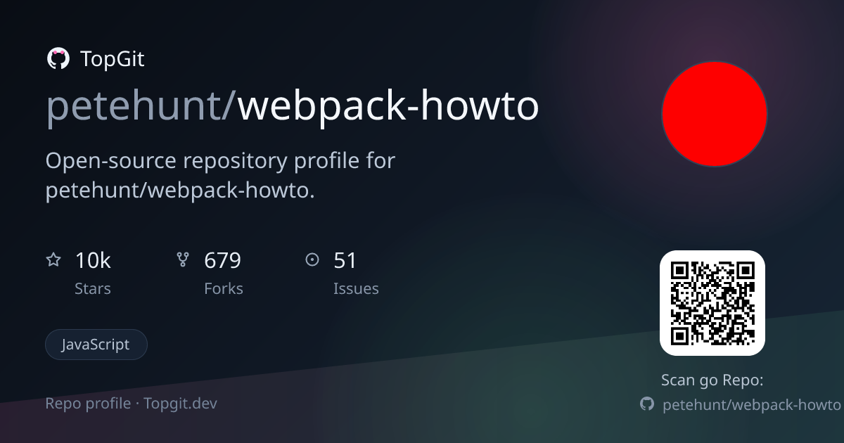 TopGit repo profile image for petehunt/webpack-howto