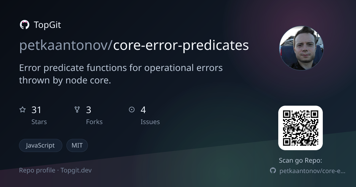TopGit repo profile image for petkaantonov/core-error-predicates
