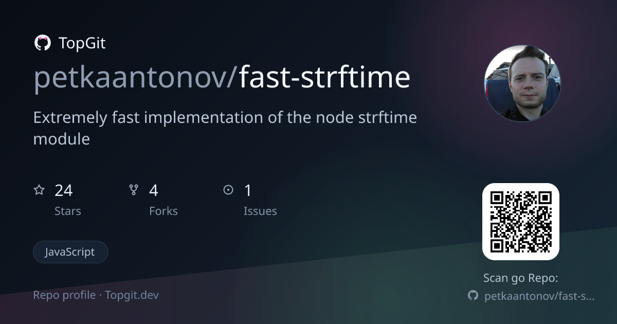 TopGit repo profile image for petkaantonov/fast-strftime