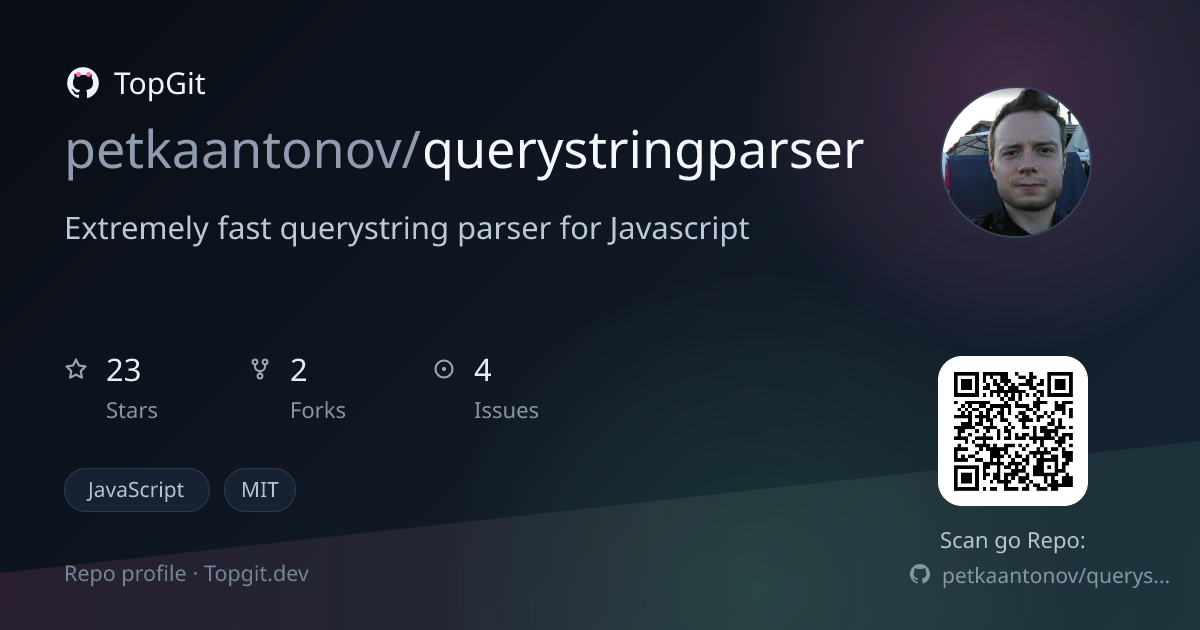 TopGit repo profile image for petkaantonov/querystringparser