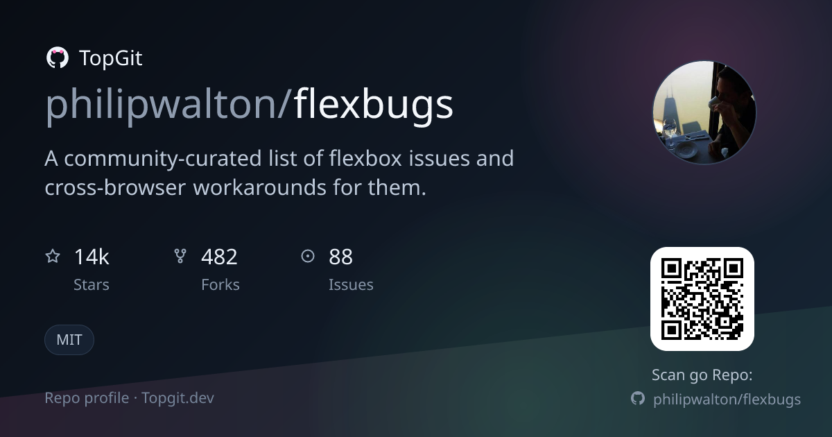 TopGit repo profile image for philipwalton/flexbugs