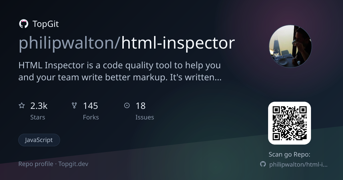TopGit repo profile image for philipwalton/html-inspector