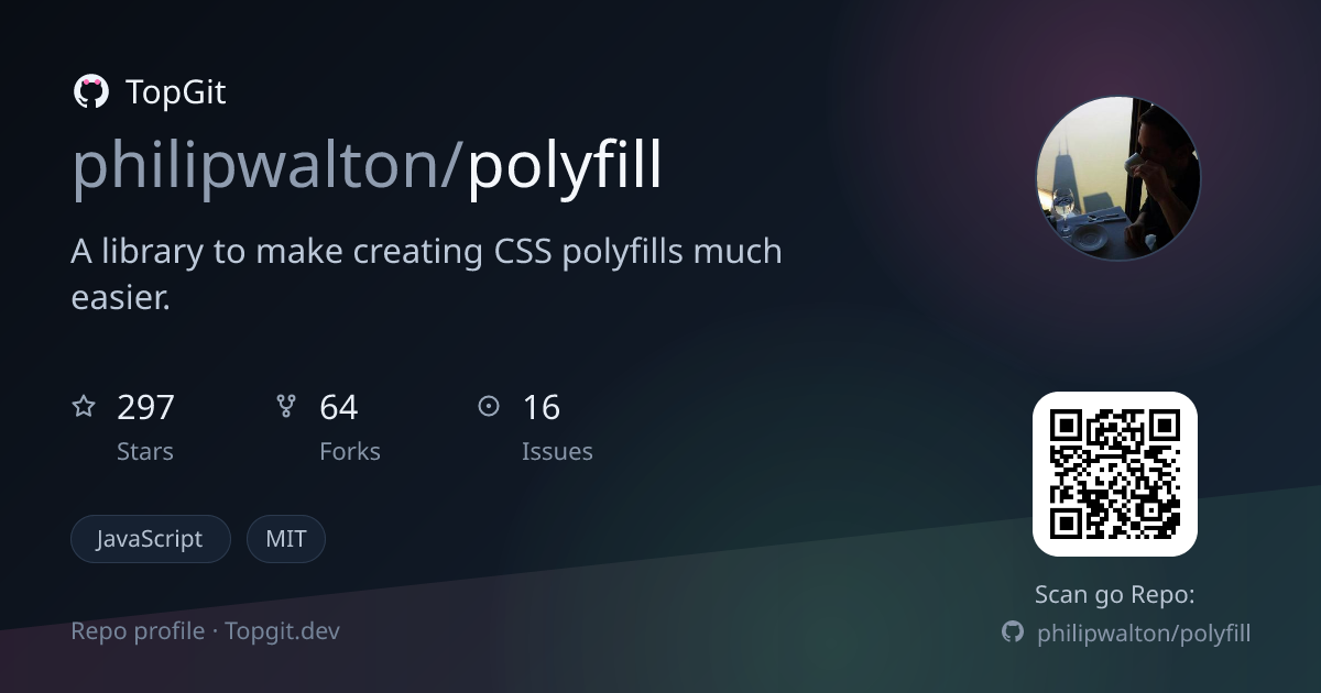 TopGit repo profile image for philipwalton/polyfill