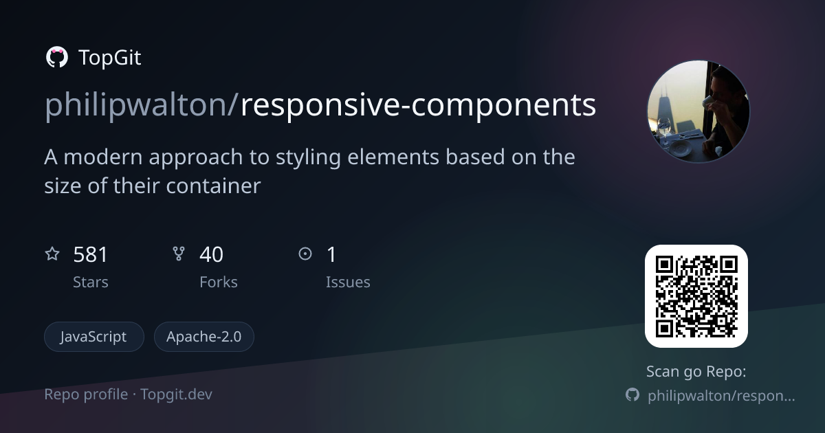 TopGit repo profile image for philipwalton/responsive-components