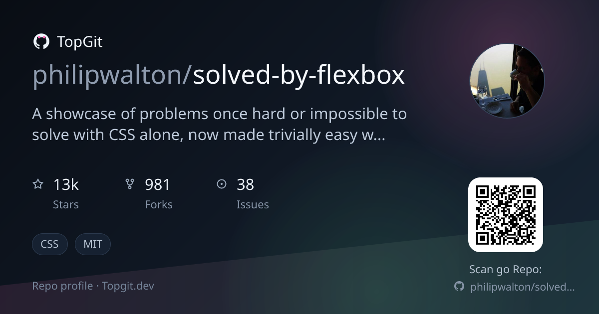 TopGit repo profile image for philipwalton/solved-by-flexbox