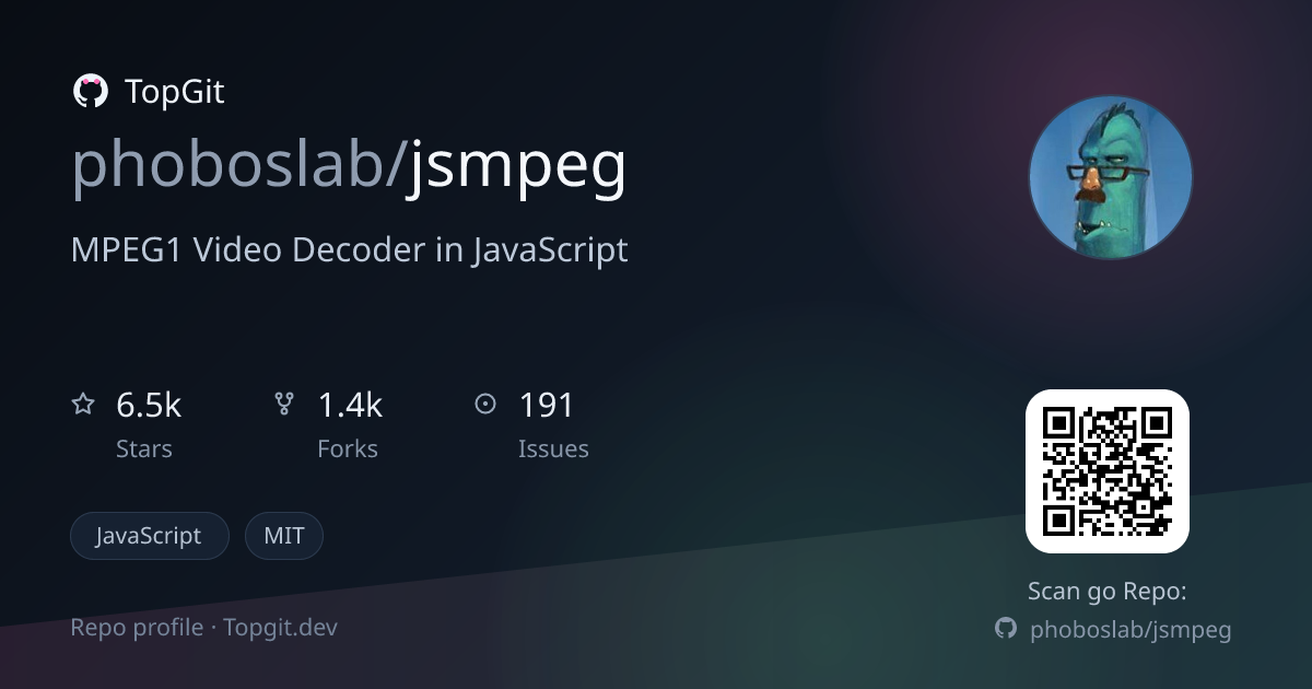 TopGit repo profile image for phoboslab/jsmpeg