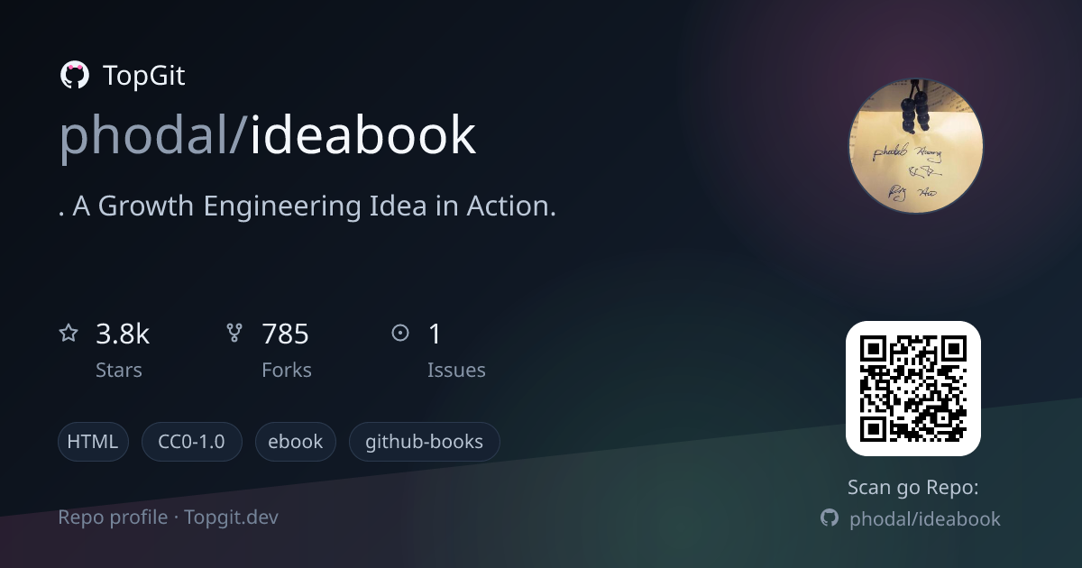 TopGit repo profile image for phodal/ideabook