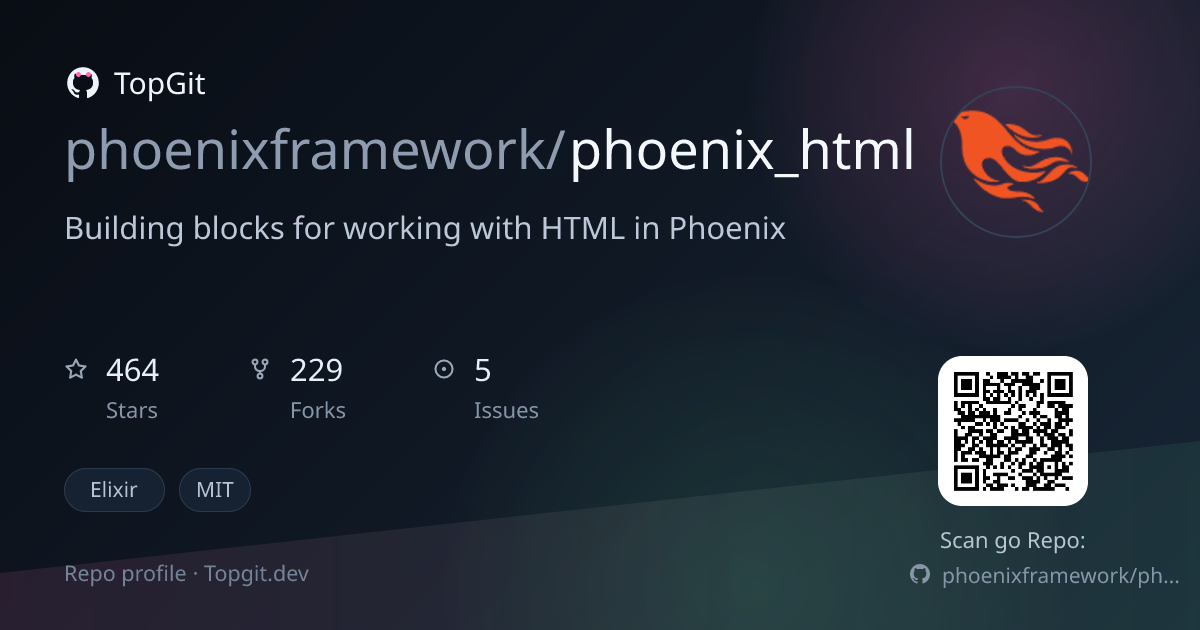 TopGit repo profile image for phoenixframework/phoenix_html