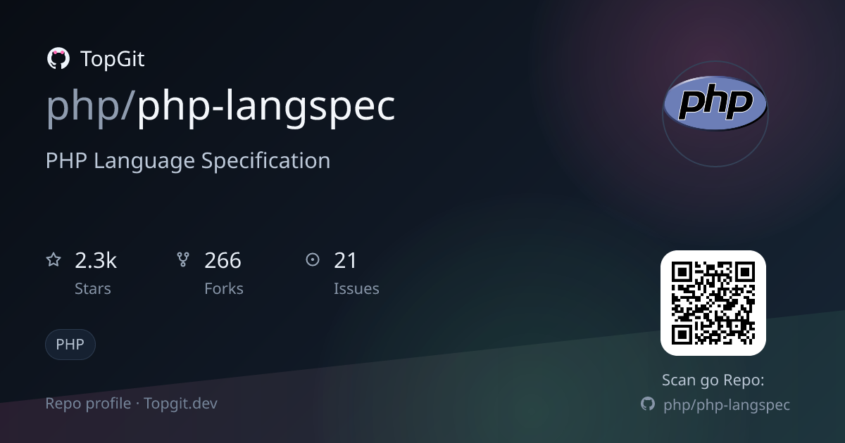 TopGit repo profile image for php/php-langspec