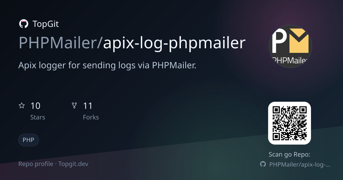 TopGit repo profile image for PHPMailer/apix-log-phpmailer