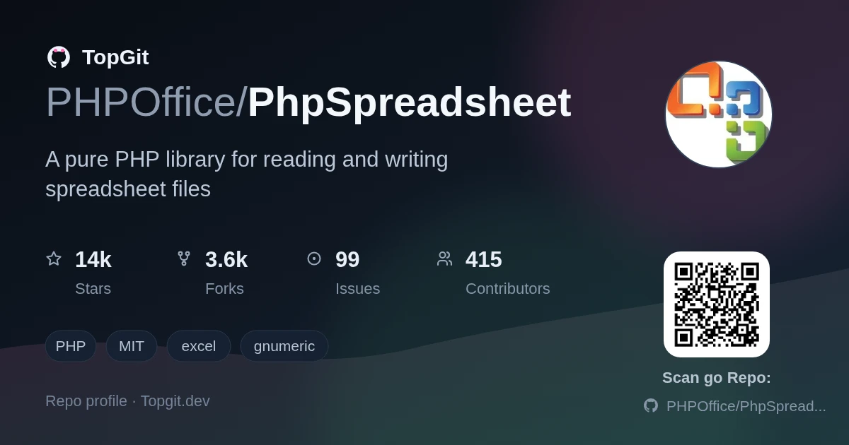 TopGit repo profile image for PHPOffice/PhpSpreadsheet