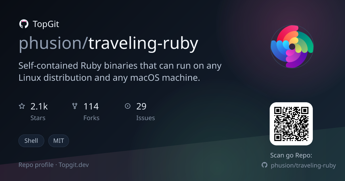 TopGit repo profile image for phusion/traveling-ruby