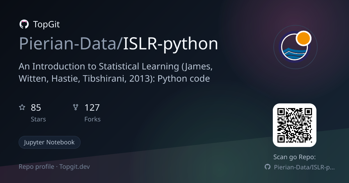 TopGit repo profile image for Pierian-Data/ISLR-python