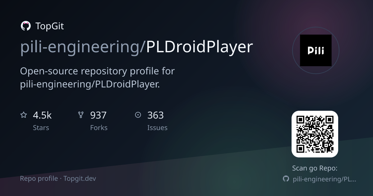 TopGit repo profile image for pili-engineering/PLDroidPlayer