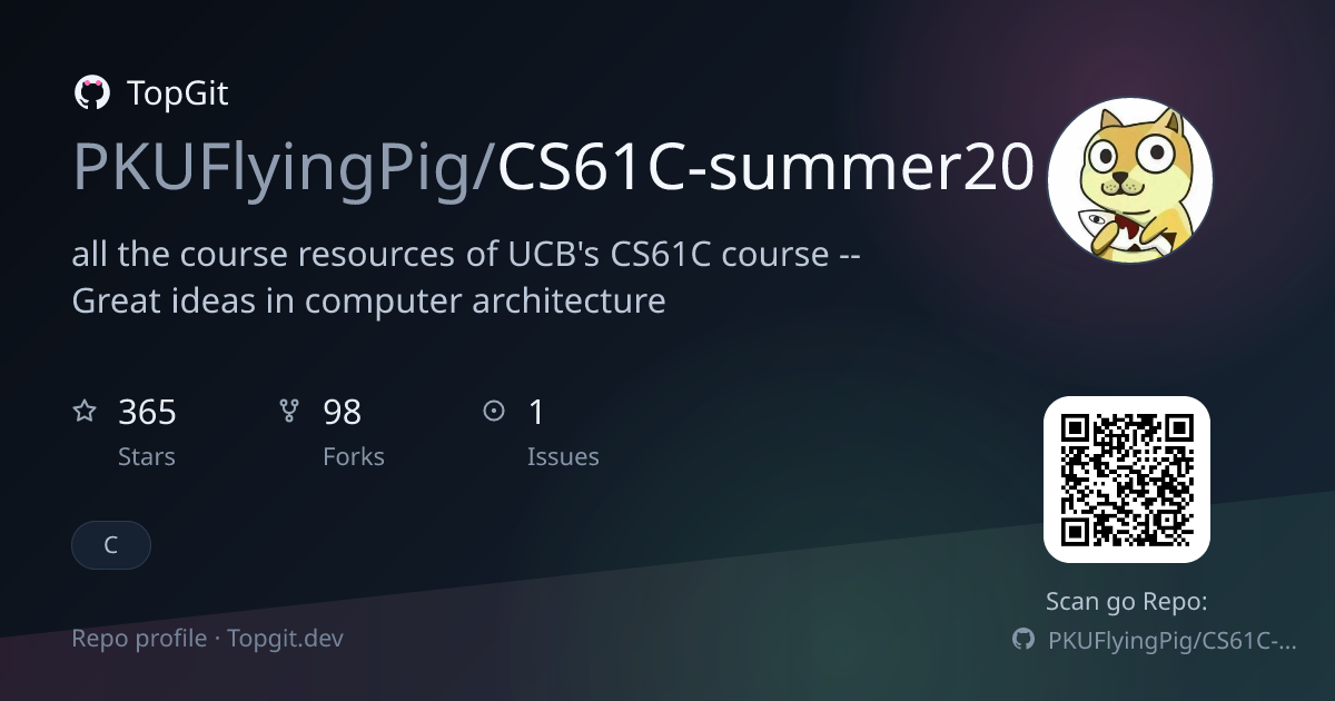 TopGit repo profile image for PKUFlyingPig/CS61C-summer20