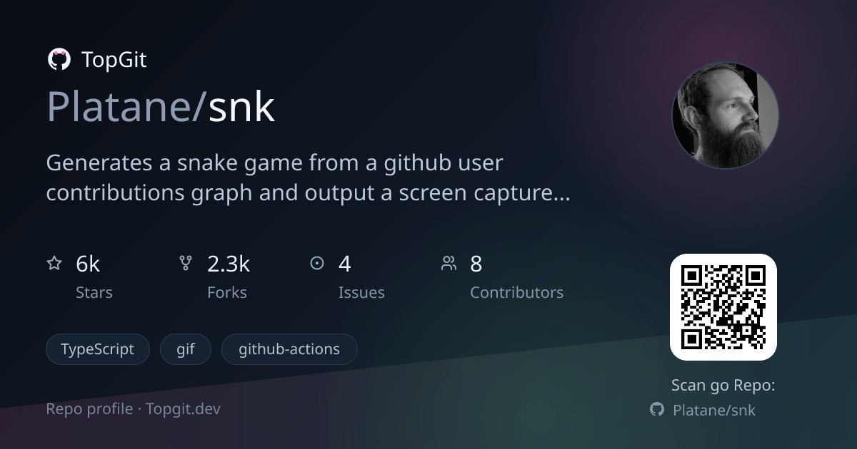 TopGit repo profile image for Platane/snk