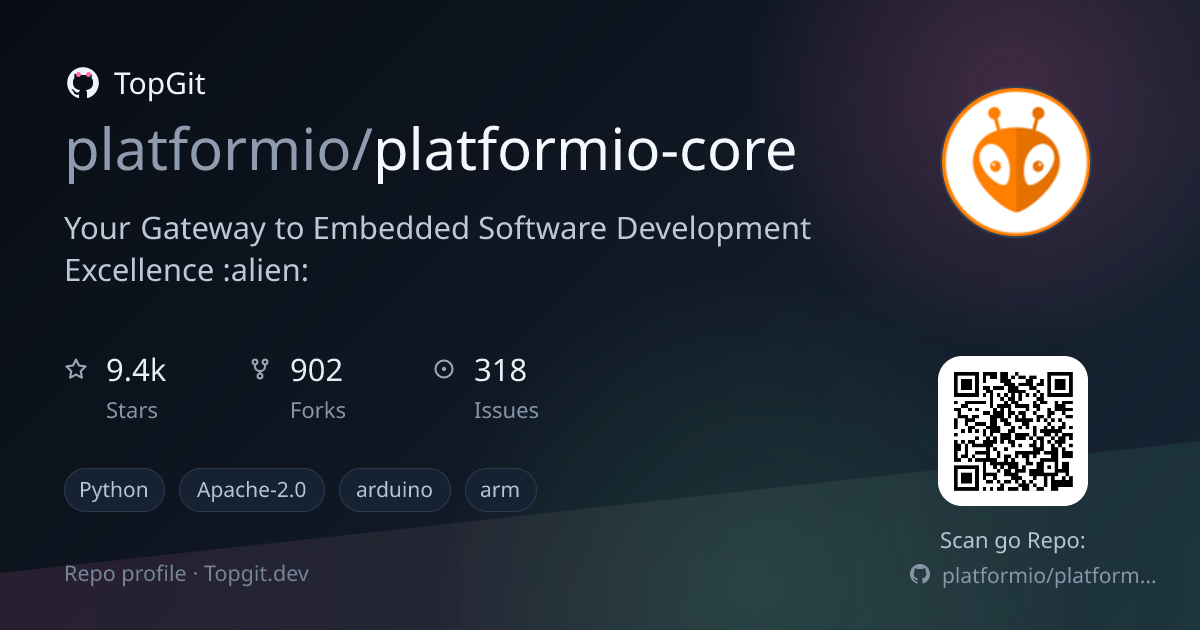 TopGit repo profile image for platformio/platformio-core