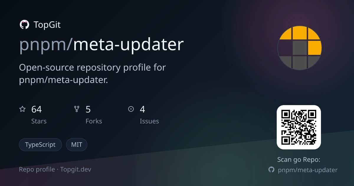 TopGit repo profile image for pnpm/meta-updater