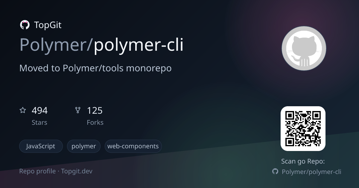 TopGit repo profile image for Polymer/polymer-cli