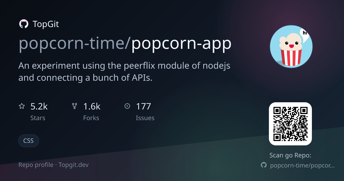TopGit repo profile image for popcorn-time/popcorn-app