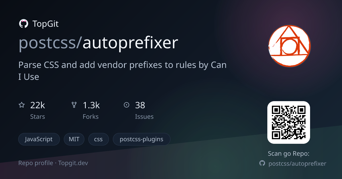 TopGit repo profile image for postcss/autoprefixer
