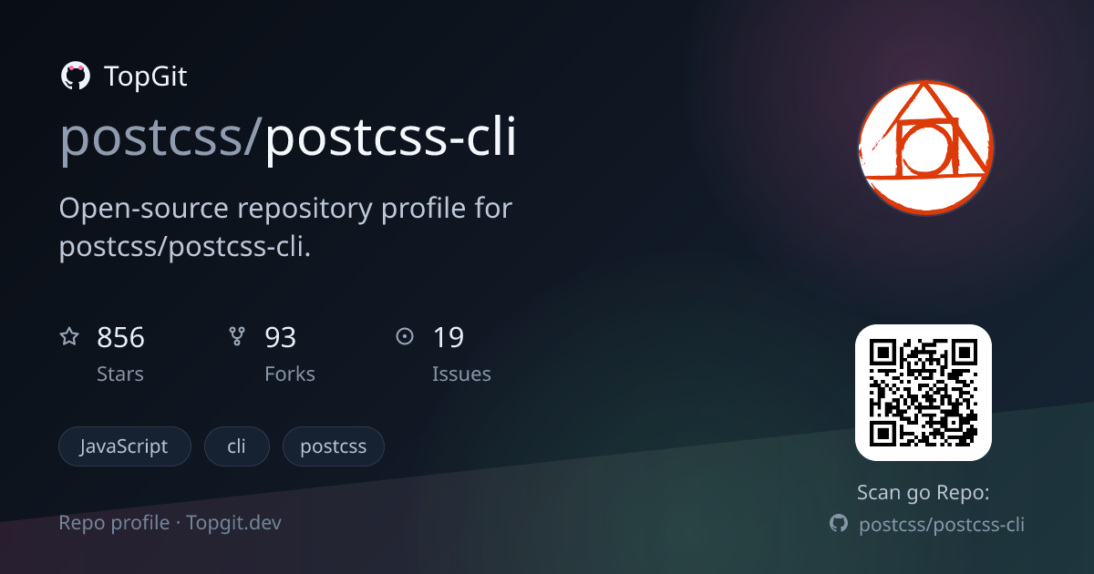 TopGit repo profile image for postcss/postcss-cli