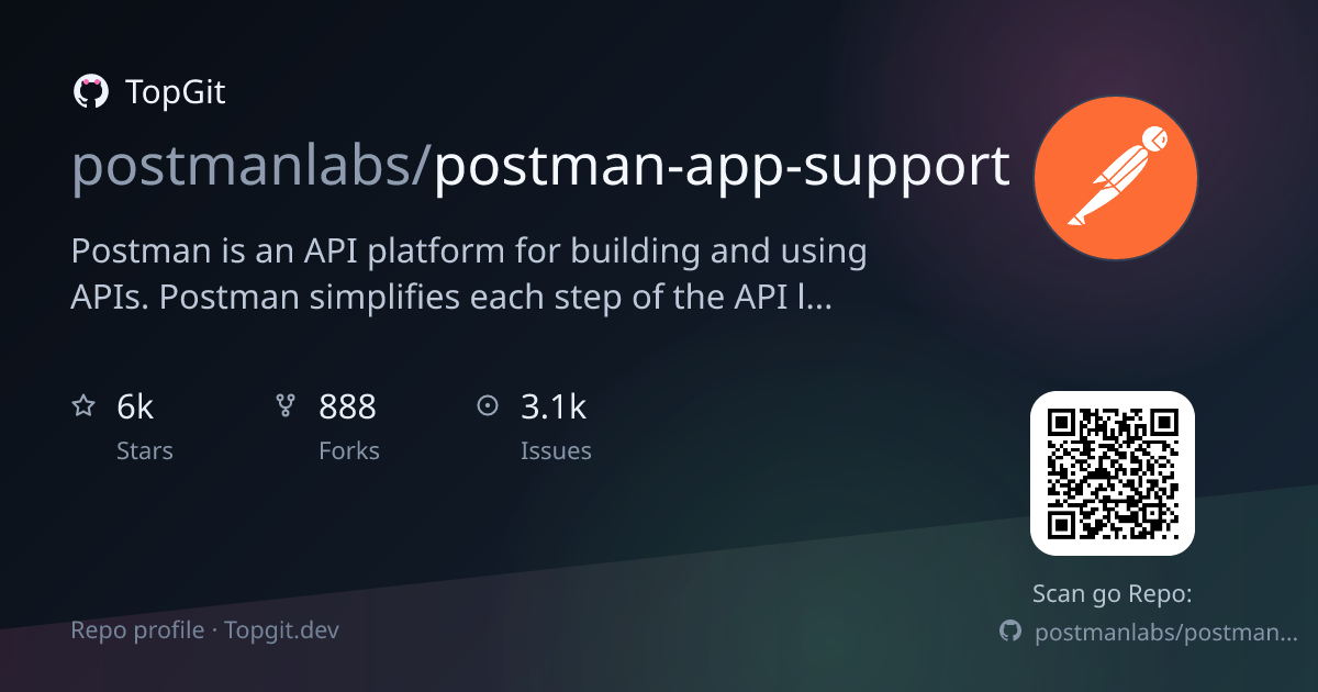 TopGit repo profile image for postmanlabs/postman-app-support
