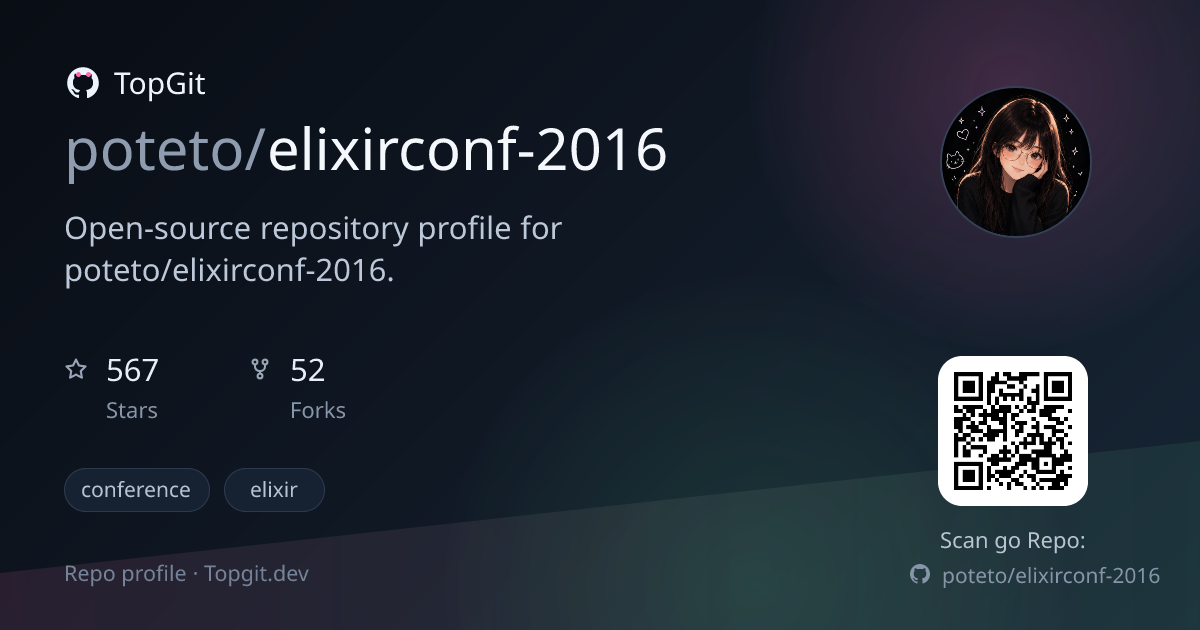 TopGit repo profile image for poteto/elixirconf-2016
