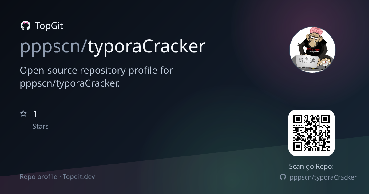 TopGit repo profile image for pppscn/typoraCracker
