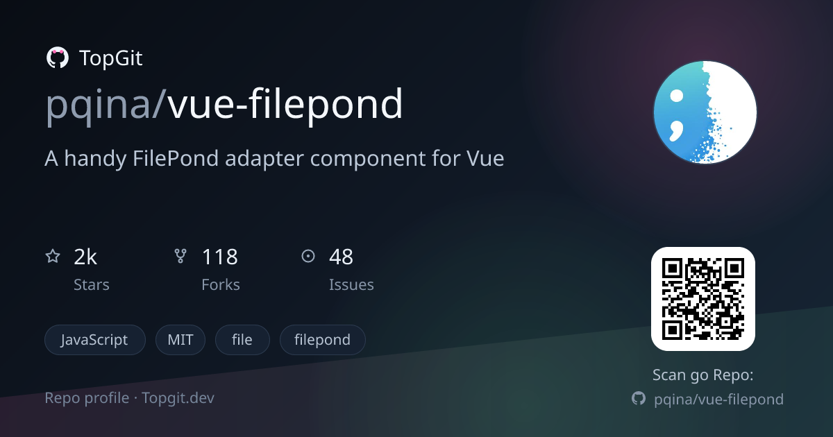 TopGit repo profile image for pqina/vue-filepond