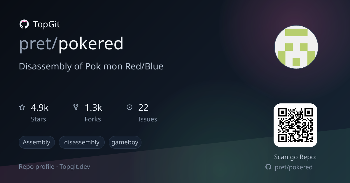 TopGit repo profile image for pret/pokered