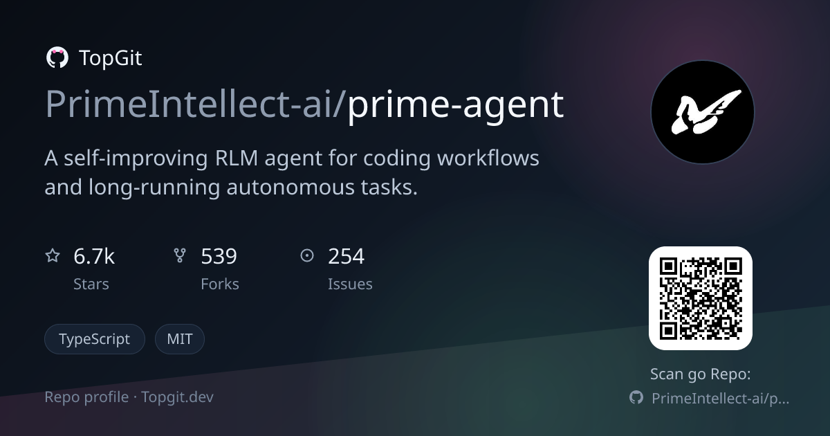 TopGit repo profile image for PrimeIntellect-ai/prime-agent