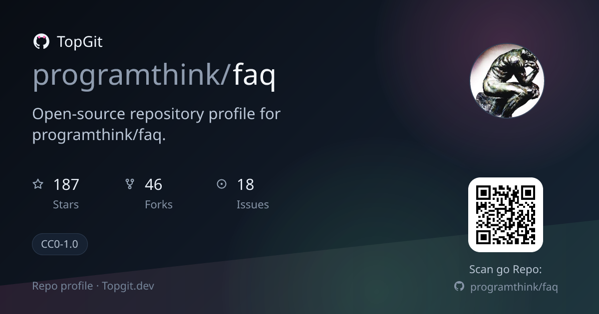TopGit repo profile image for programthink/faq