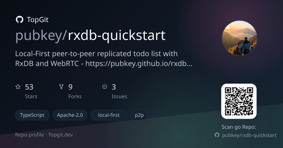 TopGit repo profile image for pubkey/rxdb-quickstart