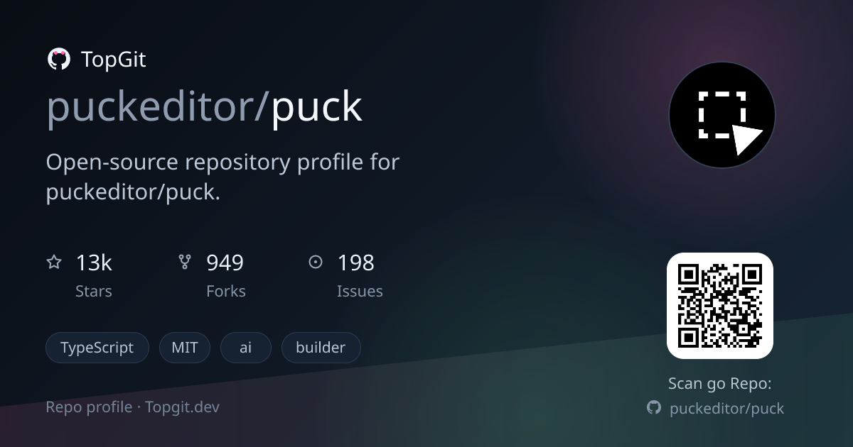 TopGit repo profile image for puckeditor/puck