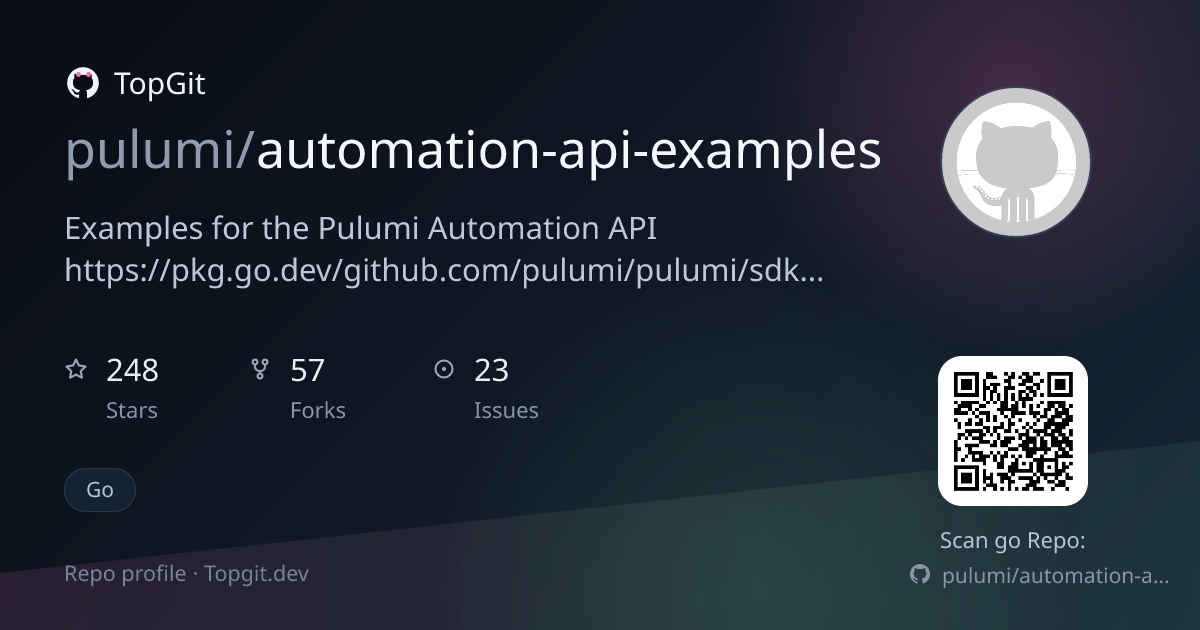 TopGit repo profile image for pulumi/automation-api-examples