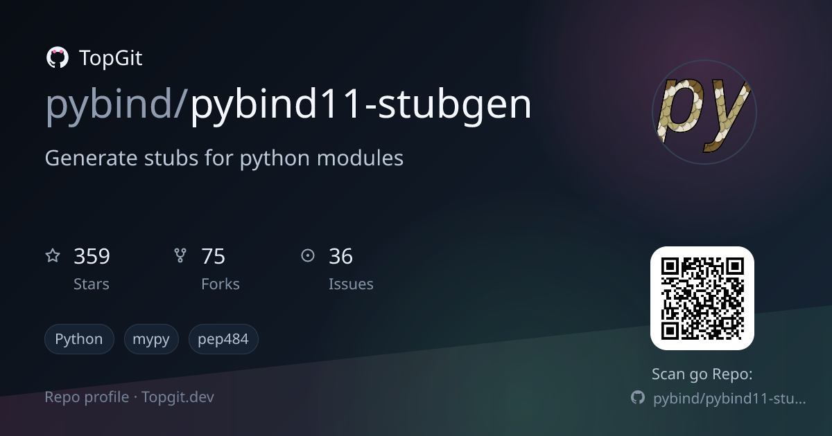 TopGit repo profile image for pybind/pybind11-stubgen