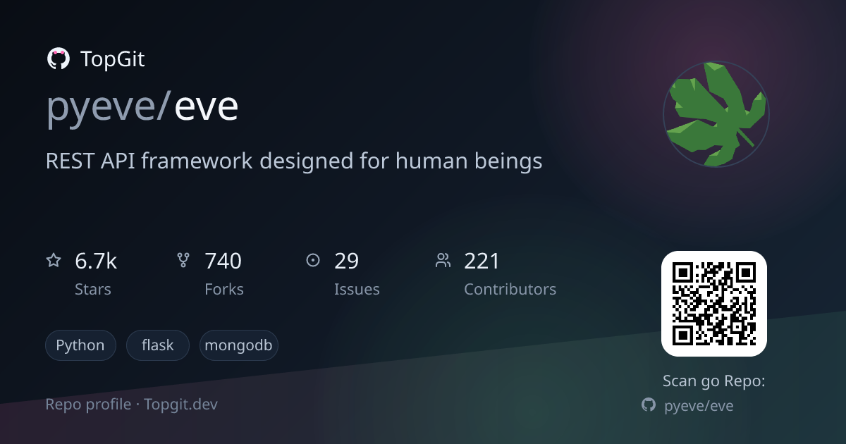 TopGit repo profile image for pyeve/eve